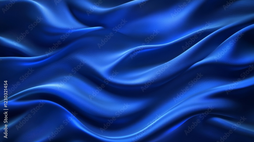 Obraz premium Stunning Blue Silk Fabric Texture - Elegant Drape and Flowing Design