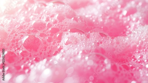 Pink Bubbles: A Close-Up Macro Photography of Soft, Delicate Foam