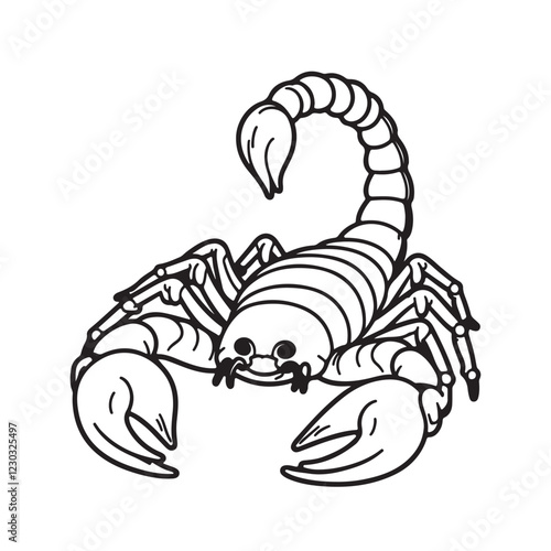 scorpion line art vector on white background