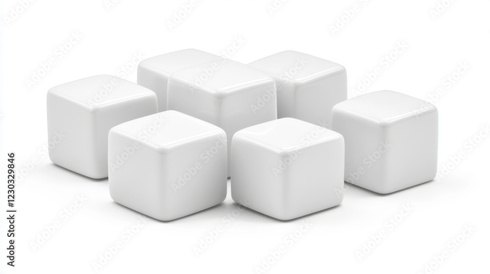 Elegant White Geometric Cubes for Modern Design Elegant White Geometric Cubes for Modern Design