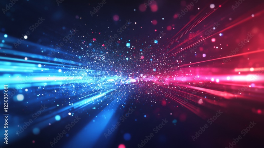 Fototapeta premium Dynamic Glowing Lines Abstract Technology Background