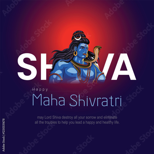 happy maha Shivratri, a Hindu festival celebrated of lord shiva night, english calligraphy. abstract vector illustration design