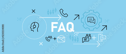 FAQ Conceptual frequently asking question information customer support service contact technology answer guide communication social email advice design icon outline concept set collection