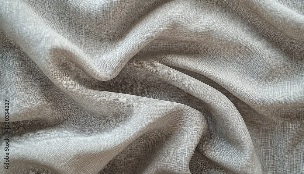 Draped Light Grey Fabric Showing Texture Detail Draped Light Grey Fabric Showing Texture Detail