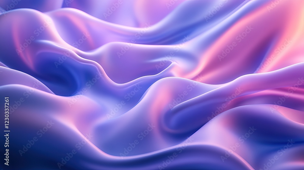 Fototapeta premium A soft, flowing fabric with elegant waves of purple and pink hues, creating a gentle and serene visual effect.