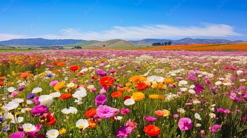 Colors of Lompoc Flowers: A Vibrant Field of Agriculture Beauty in California (AR 16:9) Colors of Lompoc Flowers: A Vibrant Field of Agriculture Beauty in California (AR 16:9)