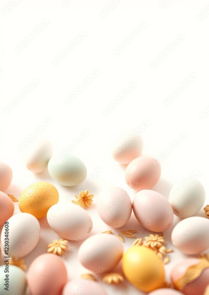 Easter eggs scattered forming a long border isolated on a white background pastel colors easter egg holiday illustration celebration easter Easter eggs scattered forming a long border isolated on a white background pastel colors easter egg holiday illustration celebration easter