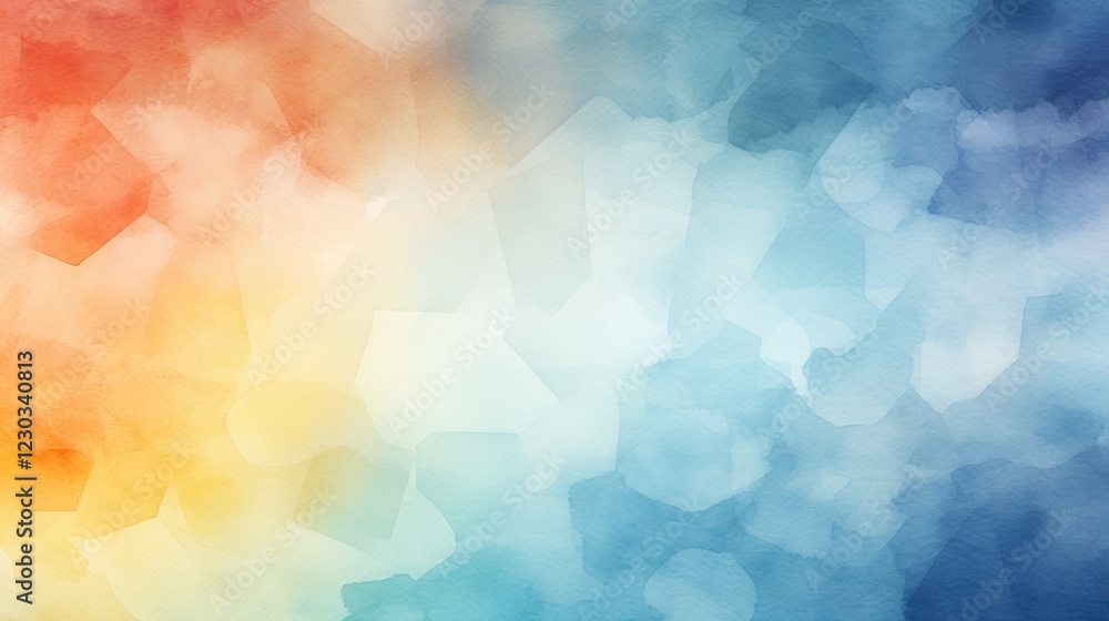 A soft, blurred gradient featuring warm reds, yellows, and cool blues, creating a soothing, abstract background.