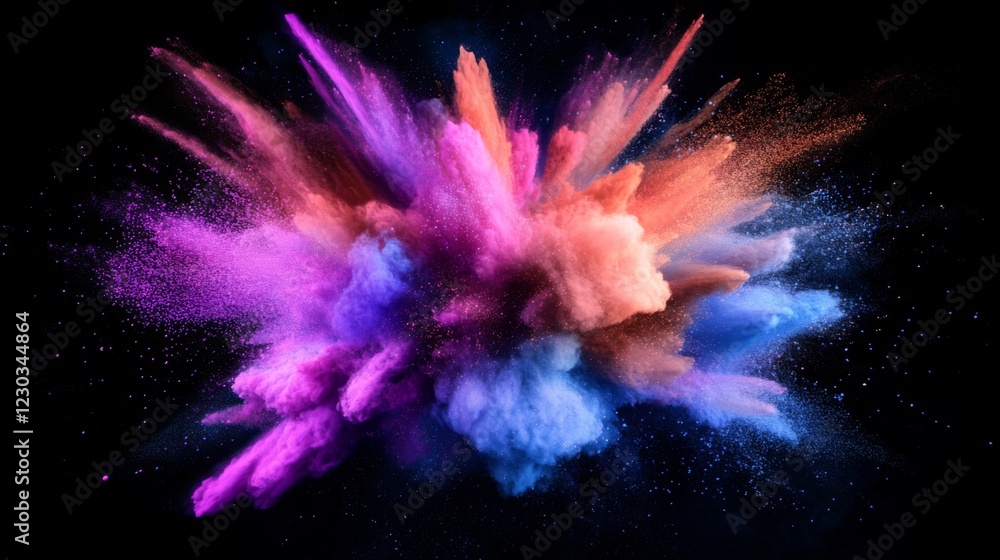 Fototapeta premium Explosive Colorful Powder Burst - Abstract Artistic Design