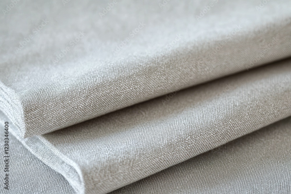Textured linen fabric folds softly draped Textured linen fabric folds softly draped