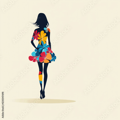 Woman In A Flower Dress Iso...