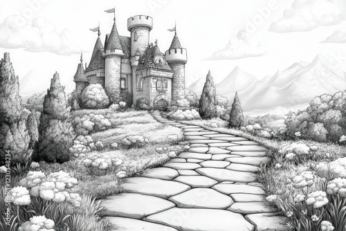 Black And White Cartoon Bac...