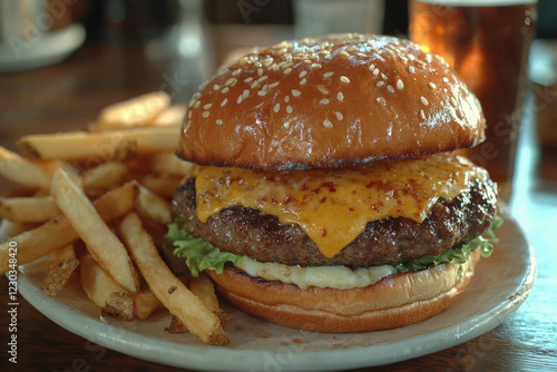 Cheeseburger With Fries And...