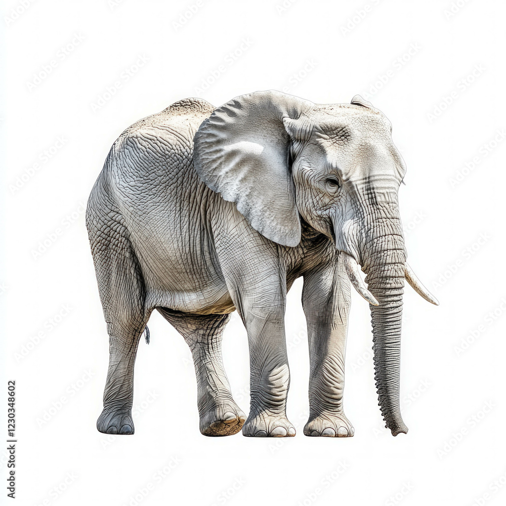 Obraz premium Elephant Isolated On White
