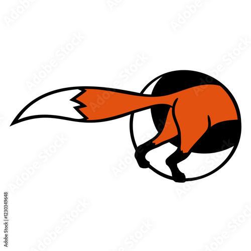 Fox Hole Rear End Back Side Foxhole Go Inside Cool Design Lover Art Vector Illustration Card T-Shirt Poster Sticker Graphic Print Decorative Drawing Isolated Logo Decoration Symbol Creative Cool Style