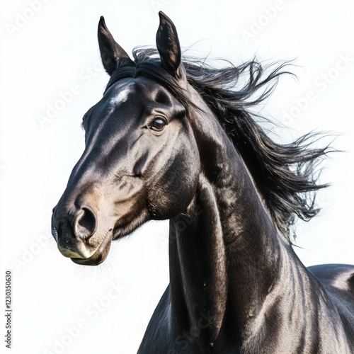 Black Horse Isolated On White
