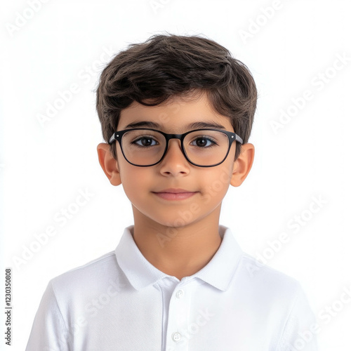 Boy Wearing Glasses Isolated