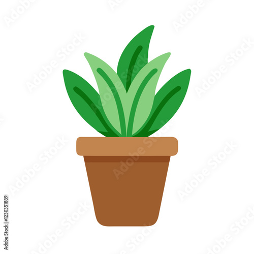 Potted plant, flat style