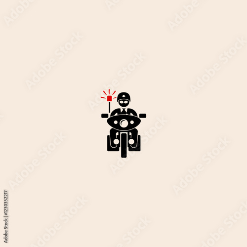 Police Motorbike icon flat vector design. 
