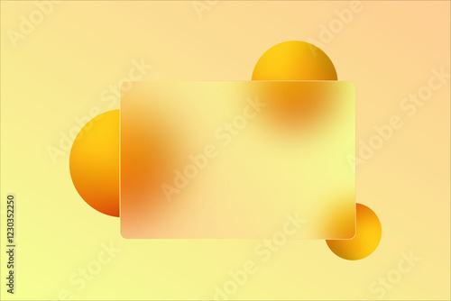 Glass morphism is frosted glass with yellow spheres. Eps 10