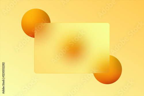 A rectangle made of clear glass with a blur effect. Glass morphism banner template. Eps 10