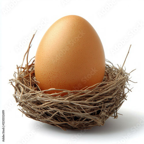 Nest With Egg Isolated