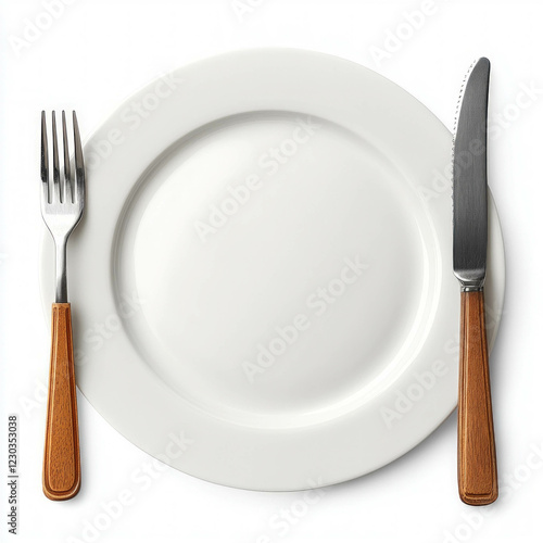 Plate, Fork And Knife Isolated