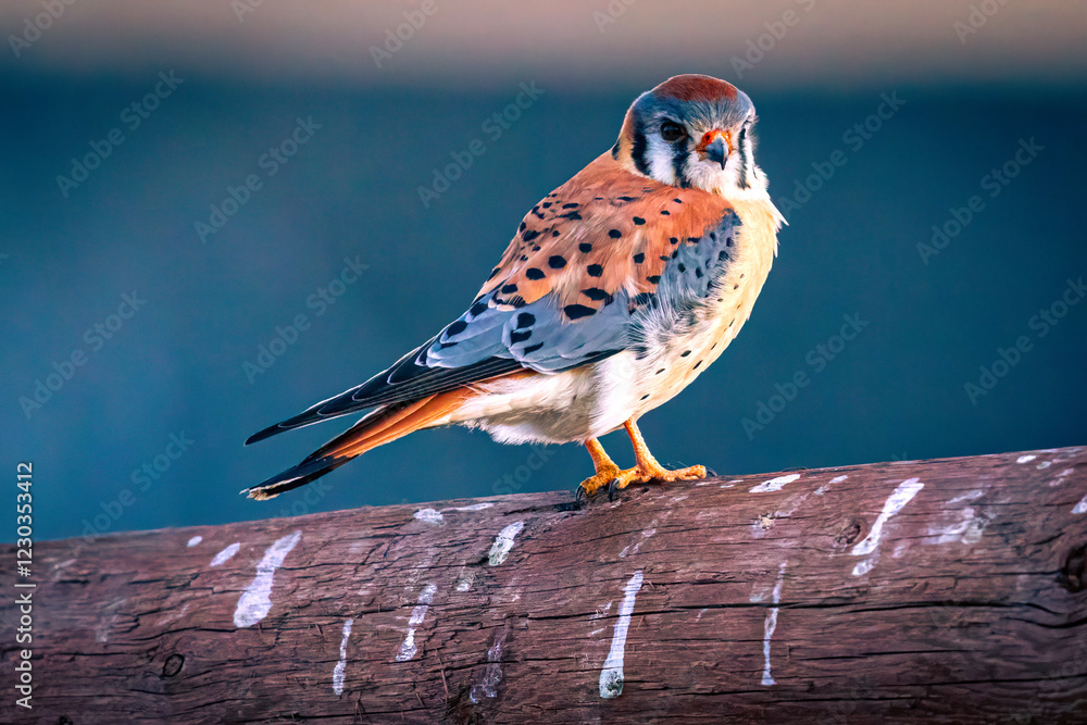 A wild American kestrel in Rocky Mountain Arsenal in Colorado.