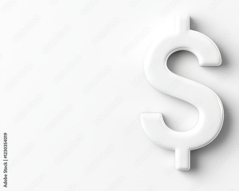 A minimalist white dollar sign symbolizing finance and wealth on a clean background. A minimalist white dollar sign symbolizing finance and wealth on a clean background.