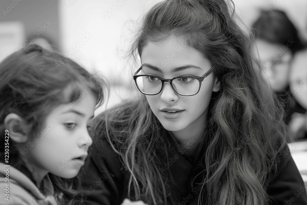 Teacher Helping Young Child Teacher Helping Young Child