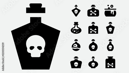 Poison Bottle Solid Icons