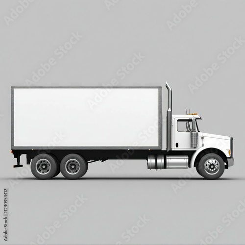 White Delivery Truck Isolated