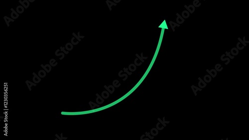 Rising financial data,. Market Recovery Concept. Business line animation, Business chart growth animation. business growth arrow and graph chart, Business analysis, improvement, business .