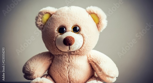 Cute teddy bear with big eyes, perfect for children's decor and gifts