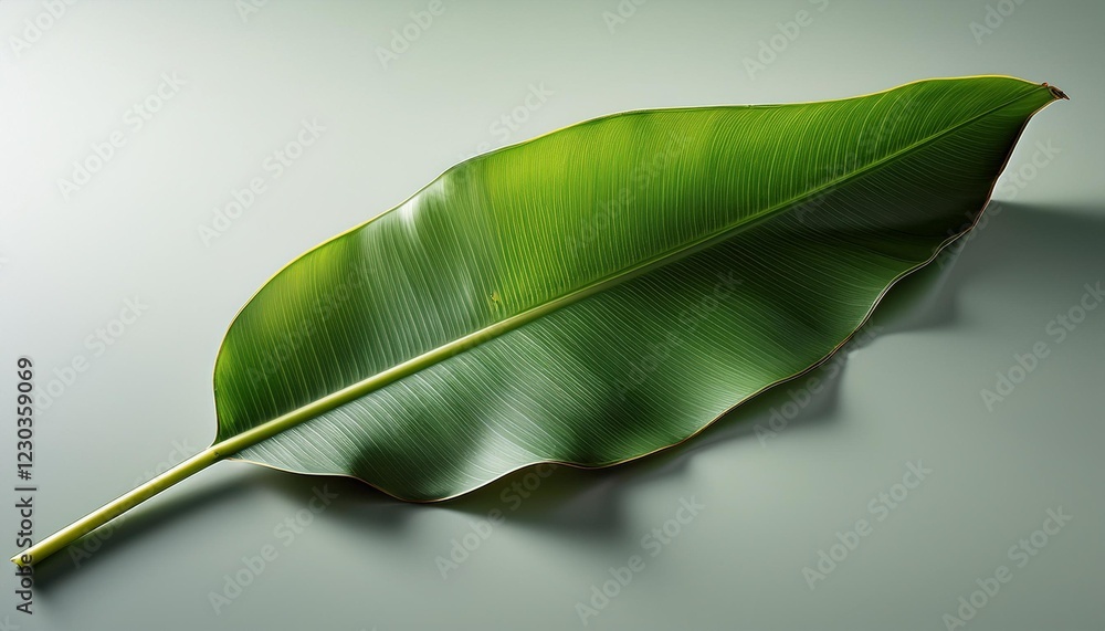 Fototapeta premium green leaf on black background