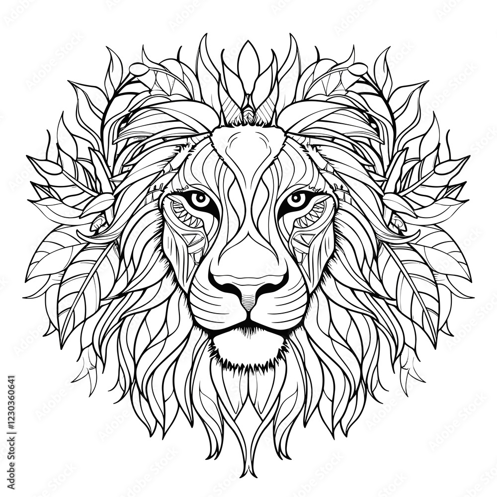 Obraz premium Lion Animal Freedom World Wildlife Wonder Vector Graphic