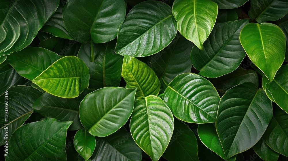 Close Up View of Lush Green Leaves Close Up View of Lush Green Leaves