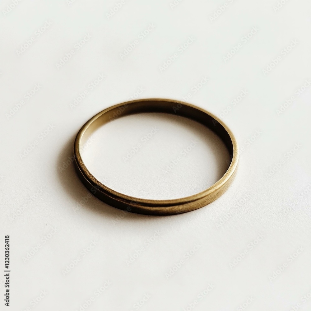 Minimalist gold ring on white background reflecting elegance and simplicity Minimalist gold ring on white background reflecting elegance and simplicity