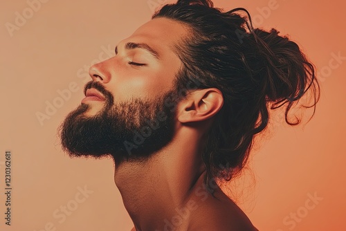 the man is flirting. on a plain colored background. studio photo. air kiss. flirting, flirting. real photo high detail photo