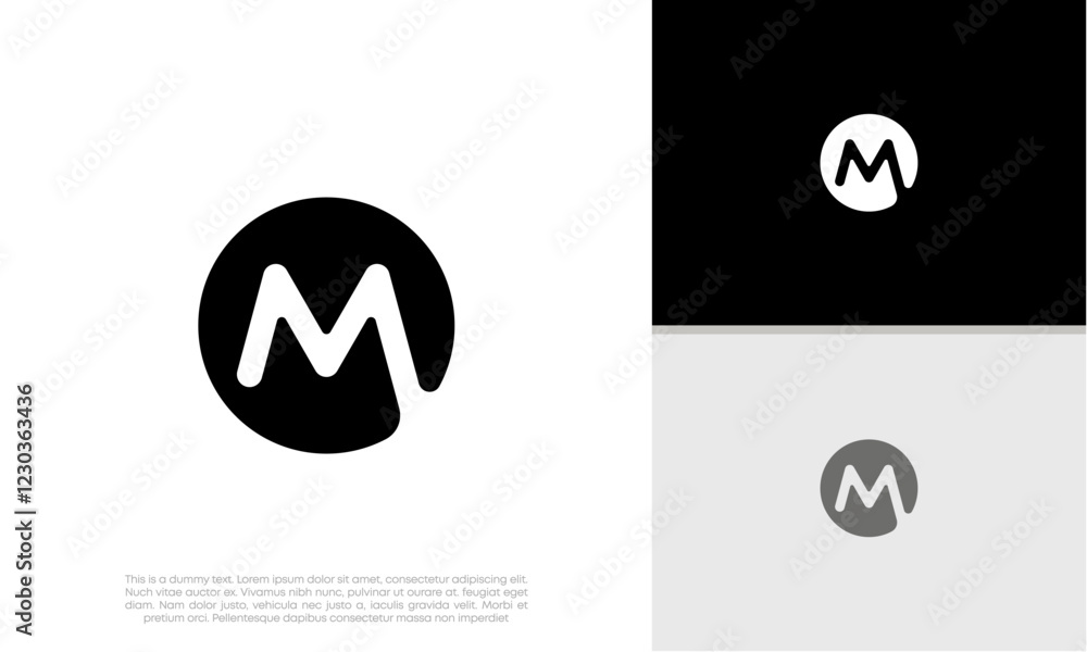 Initials M logo design. Initial Letter Logo. Innovative high tech logo template. Initials M logo design. Initial Letter Logo. Innovative high tech logo template.