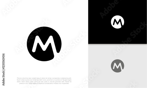 Initials M logo design. Initial Letter Logo. Innovative high tech logo template.	