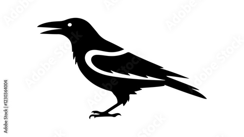 simple silhouette of a crow shape in vector