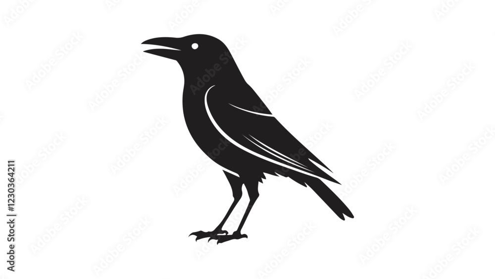 Fototapeta premium very simple shape of a crow silhouette vector illustration