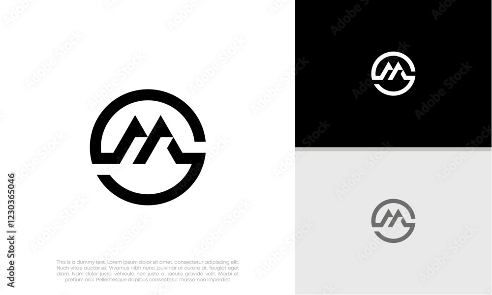 Initials M logo design. Initial Letter Logo. Innovative high tech logo template. Initials M logo design. Initial Letter Logo. Innovative high tech logo template.