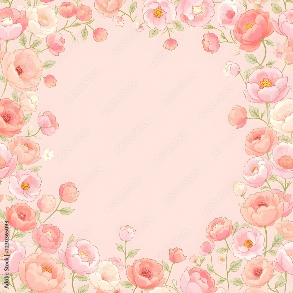 Soft pastel rose background with densely arranged blooms in shades of blush pink, peach, and ivory Soft pastel rose background with densely arranged blooms in shades of blush pink, peach, and ivory