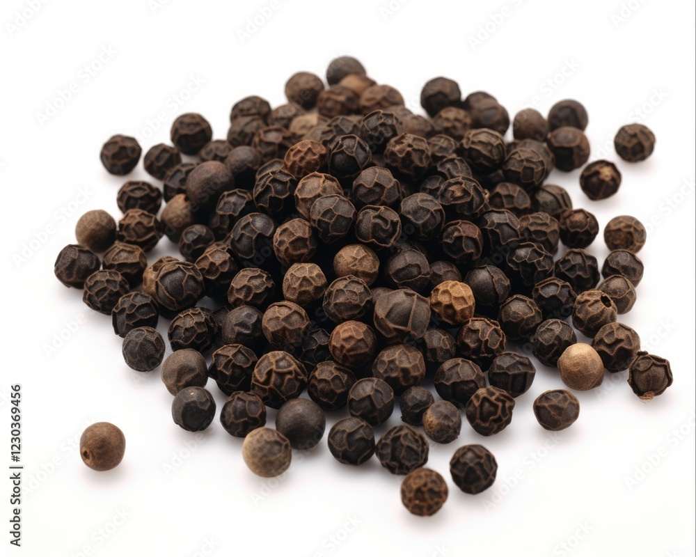 Isolated Black Pepper - Fragrant Aroma of Freshly Ground Peppercorns, an Essential Spice and Ingredient for Cooking and Seasoning Isolated Black Pepper - Fragrant Aroma of Freshly Ground Peppercorns, an Essential Spice and Ingredient for Cooking and Seasoning