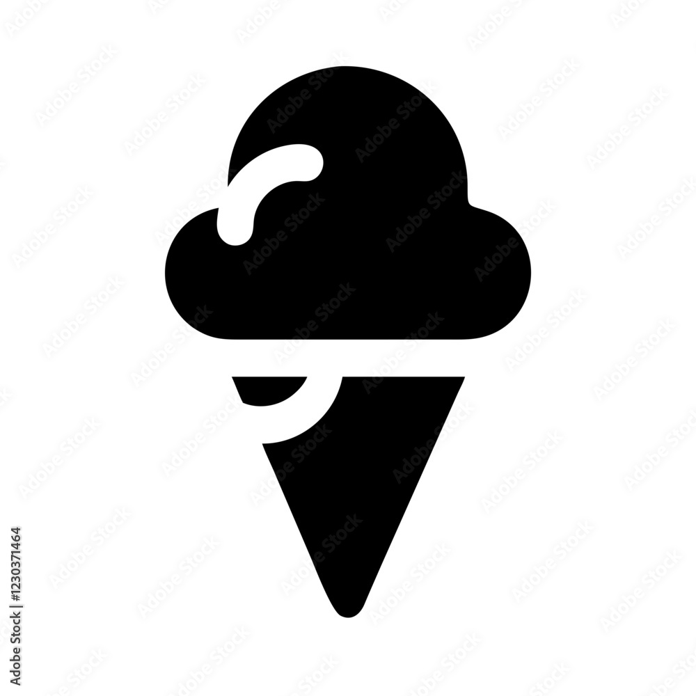 Ice Cream Cone icon black vector Ice Cream Cone icon black vector