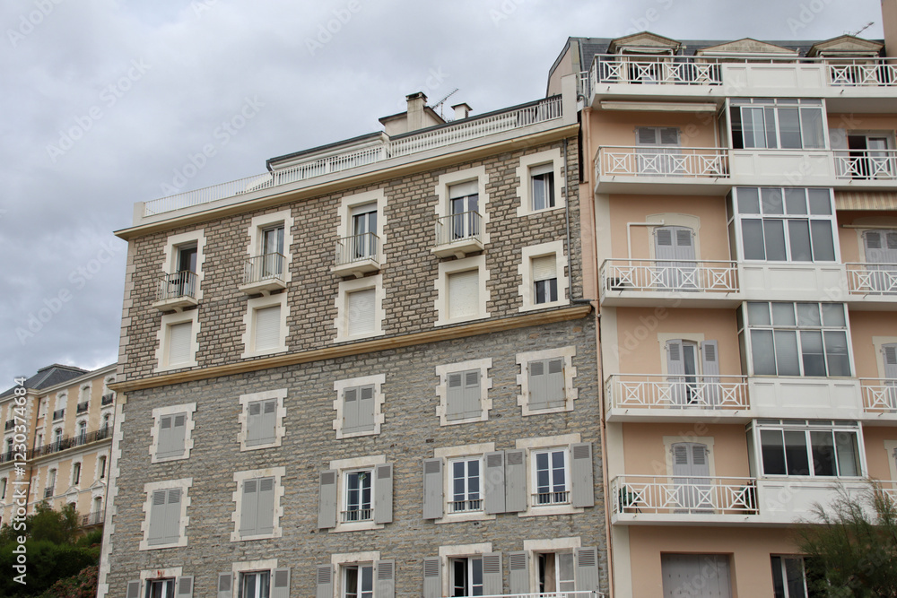 habitation buildings in biarritz at the pays basque in france habitation buildings in biarritz at the pays basque in france