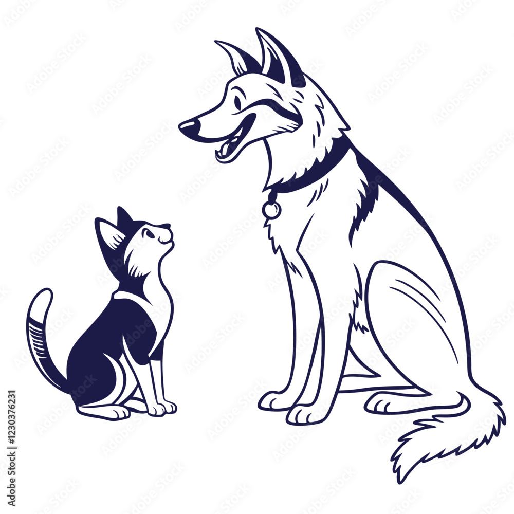 Fototapeta premium Cat Dog Head Design