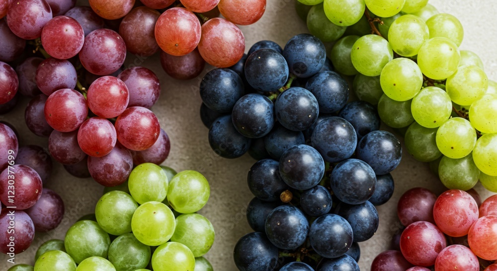 Fresh Colorful Grapes Red Green and Black Grapes Bunch Fresh Colorful Grapes Red Green and Black Grapes Bunch